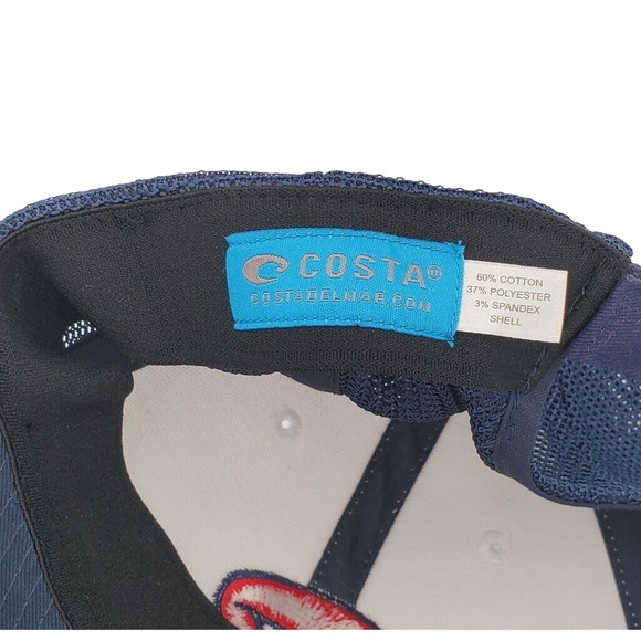 Costa Del Mar Fishing Embroidered Snapback Mesh Trucker Adjustable Cap‎ Hat Blue - Picture 6 of 6